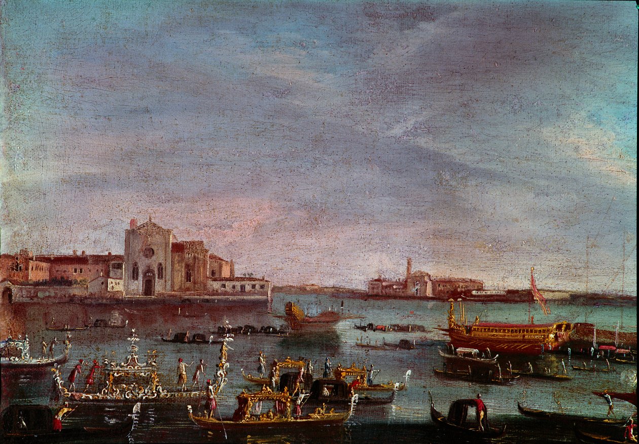 De regatta op het Canal Grande in Venetië door Italian School