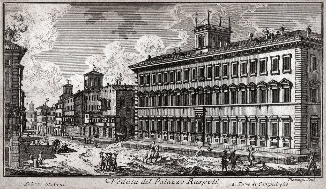 Via del Corso, Rome (gravure) door Italian School
