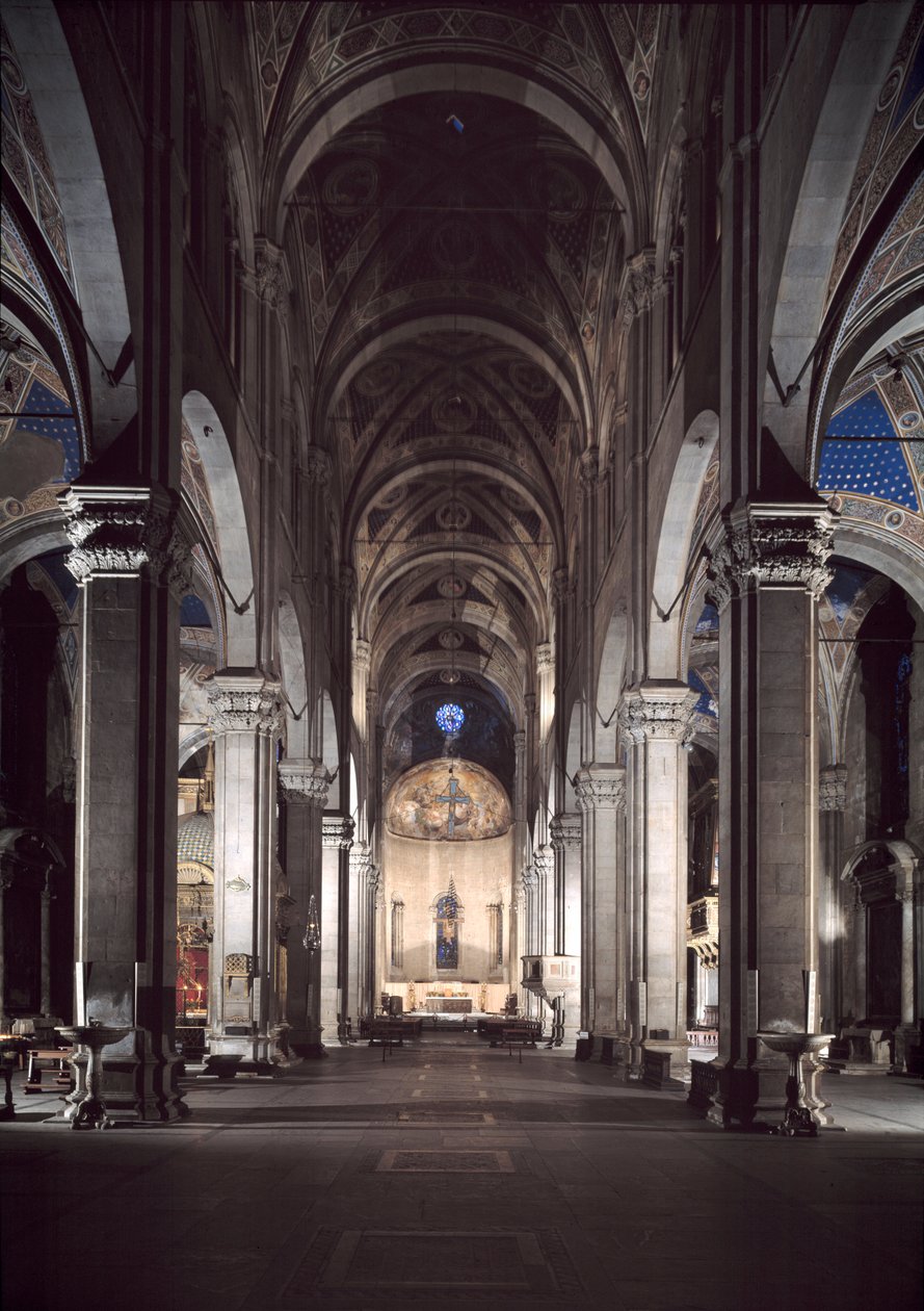 Zicht op de kathedraal van Lucca door Italian School