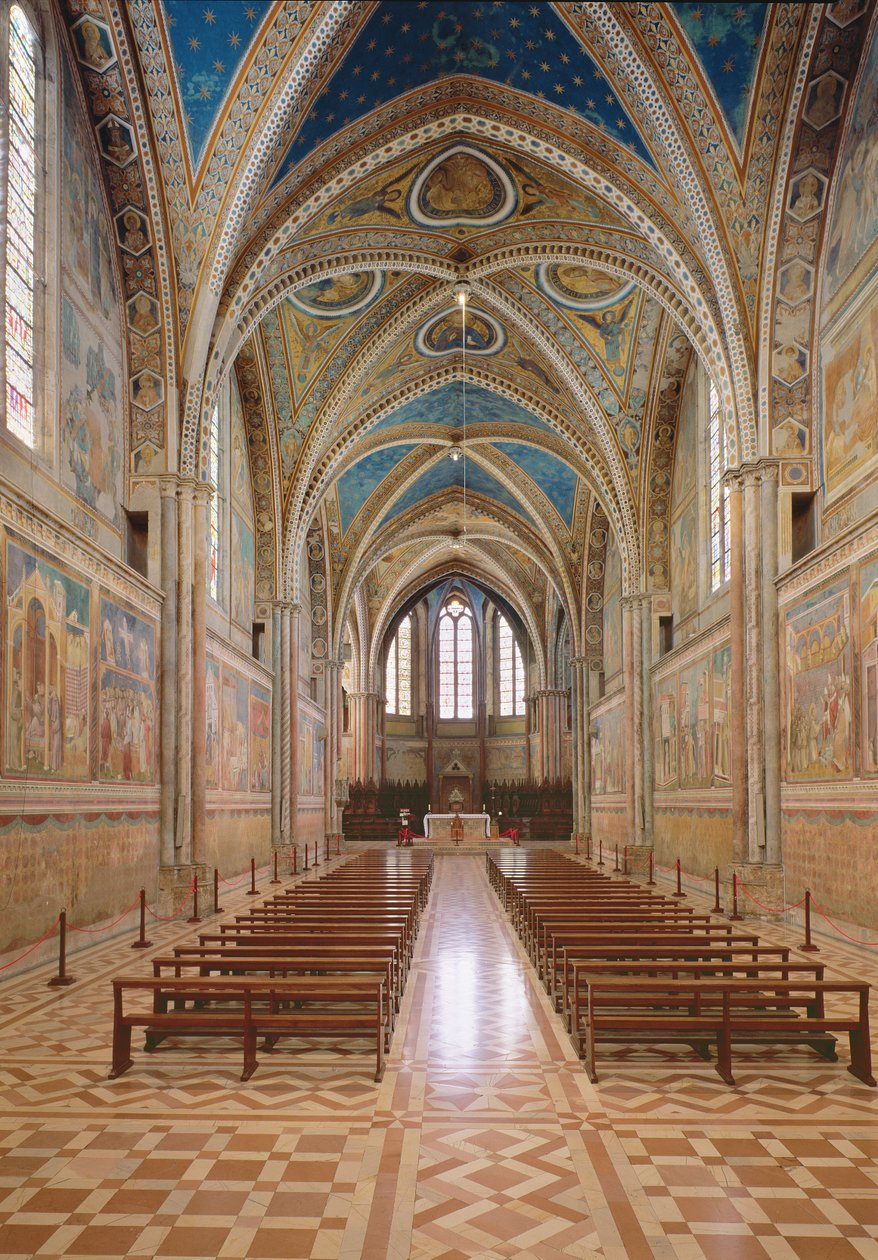 Zicht op het interieur van de Bovenkerk door Italian School