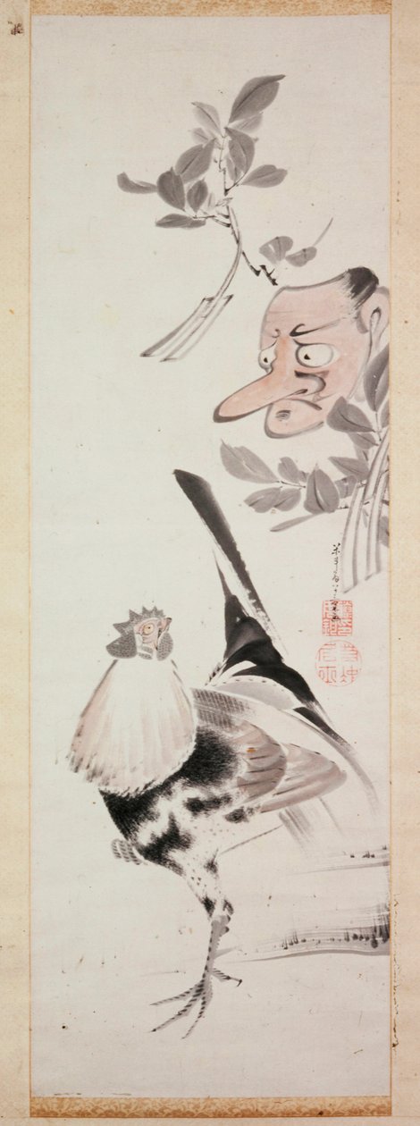 Haan en Tengu-masker, c.1775 door Ito Jakuchu