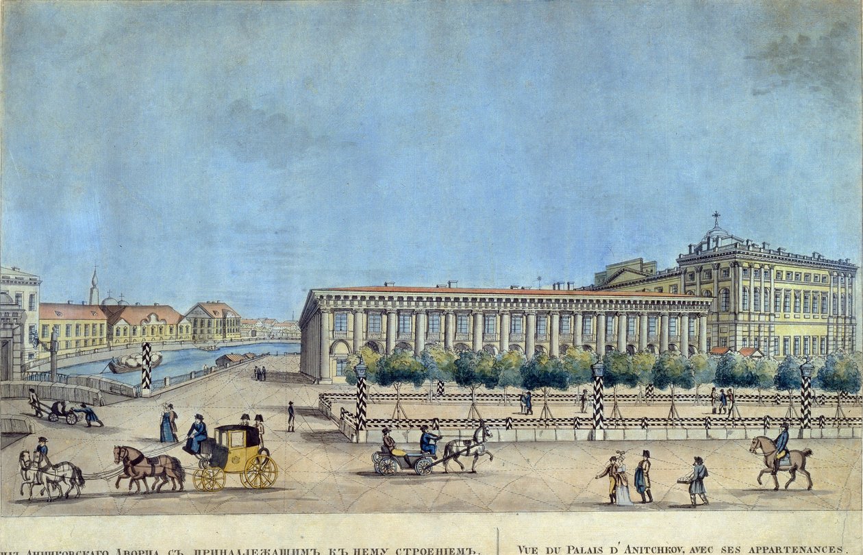 Het Anitsjkovpaleis in Sint-Petersburg door Ivan Alekseevich Ivanov