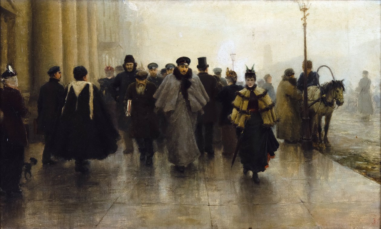 Nevsky Prospekt, door Ivan Alexeyevich Vladimirov (1869-1947) door Ivan Alexeyevich Vladimirov