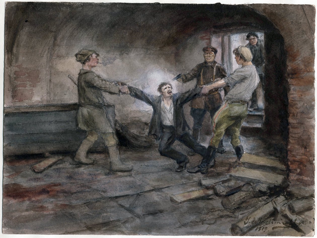 Een gevangene wordt meegenomen om geëxecuteerd te worden door Ivan Alexeyevich Vladimirov