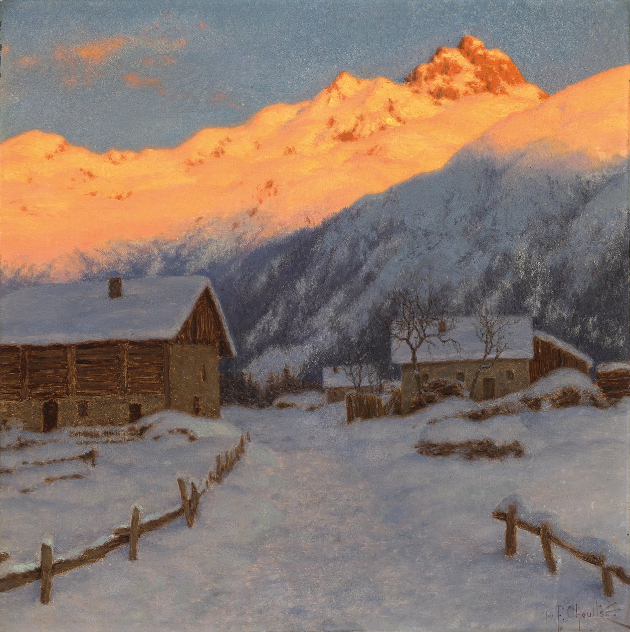 Avond op de berg, Haute-Savoie door Ivan Fedorovich Choultse