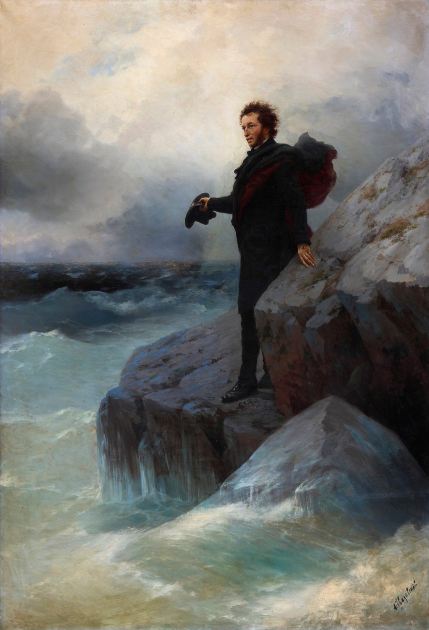 Vaarwel, vrij element, o Zee! Alexander Pushkin aan de Zwarte Zee, 1877 door Ivan Konstantinovich Aivazovsky