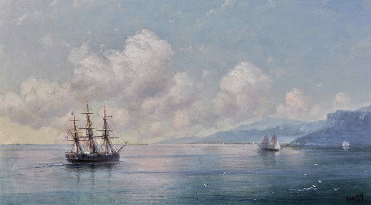 Schip voor de Krimkust, 1881 door Ivan Konstantinovich Aivazovsky