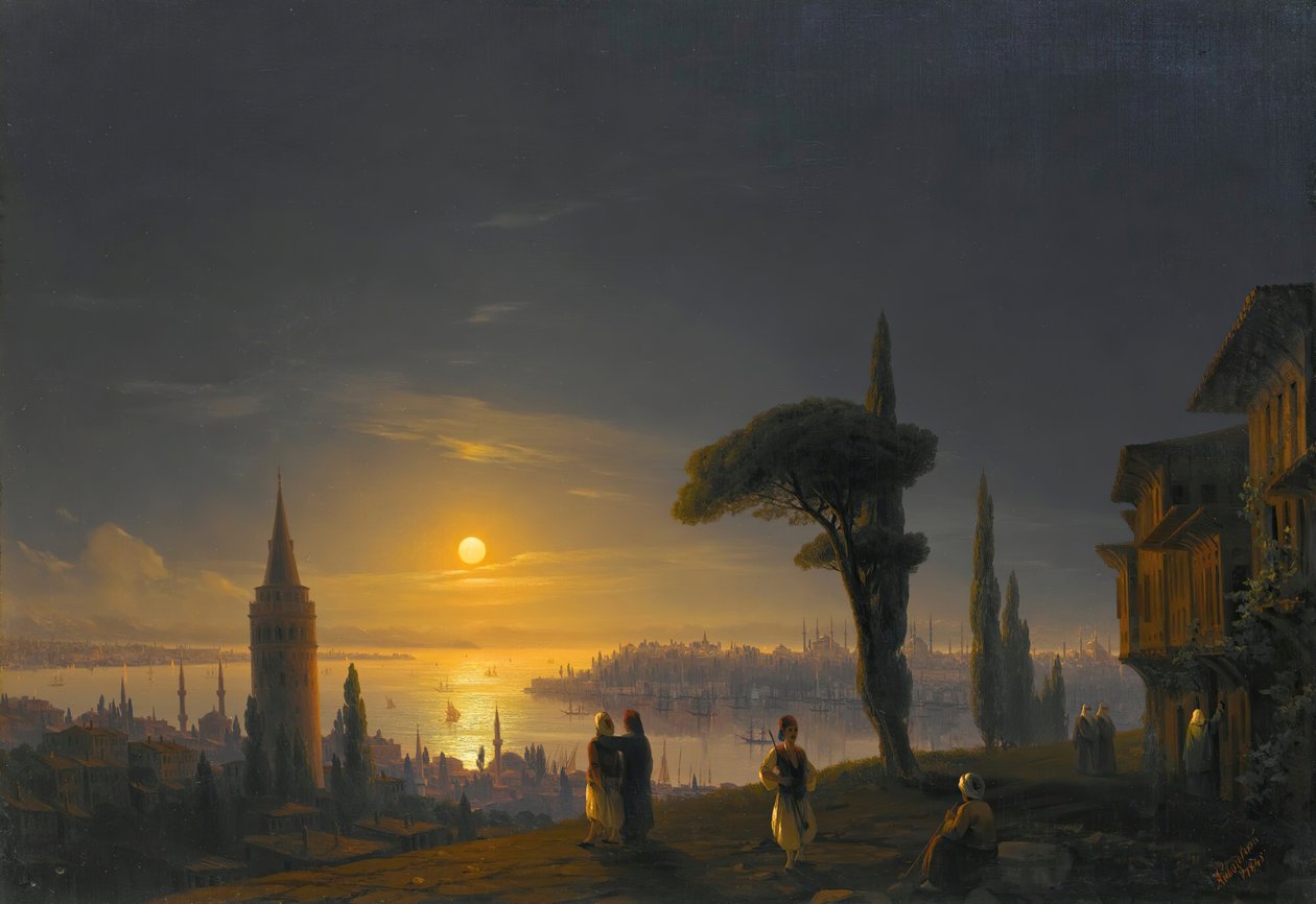 De Galata-toren bij maanlicht door Ivan Konstantinovich Aivazovsky