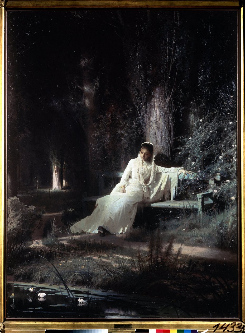 Maanverlichte nacht door Ivan Nikolaevich Kramskoy