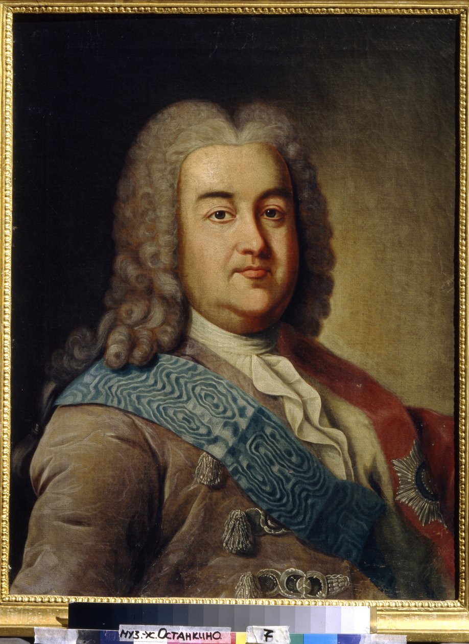 Portret van prins Alexis Mikhailovich Tcherkasski (1680-1742) door Ivan Petrovich Argunov