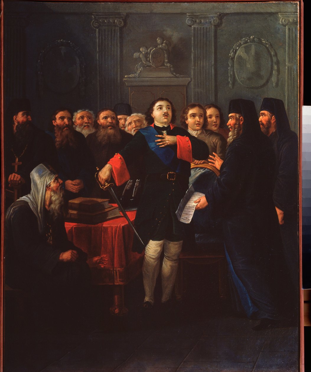 Tsaar Peter I stichtte de Heilige Synode door Ivan Philippovich Tupylev