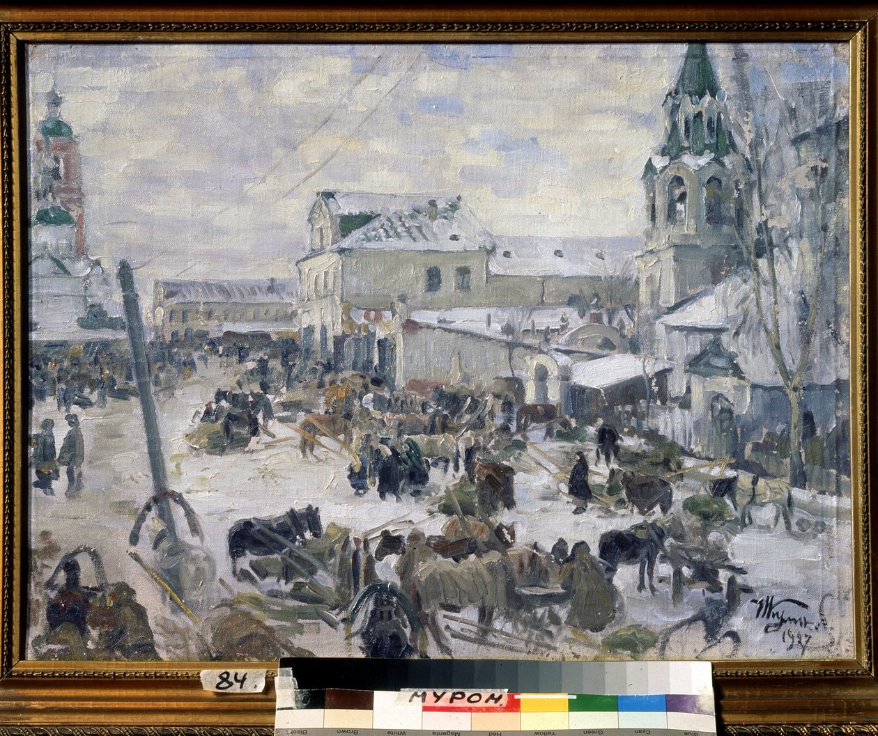 Een kerk in Murom (Rusland) door Ivan Semyonovich Kulikov