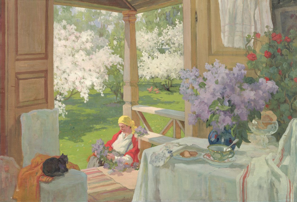 In het landhuis door Ivan Silych Goriuschkin-Sorokopudov