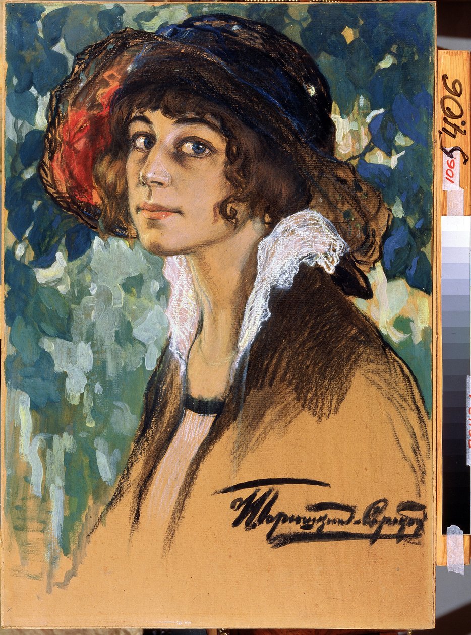 "Portret van komiek Antonina Sobolsjtsjikova-Samarina (1896-1971)". door Ivan Silych Goriuschkin Sorokopudov