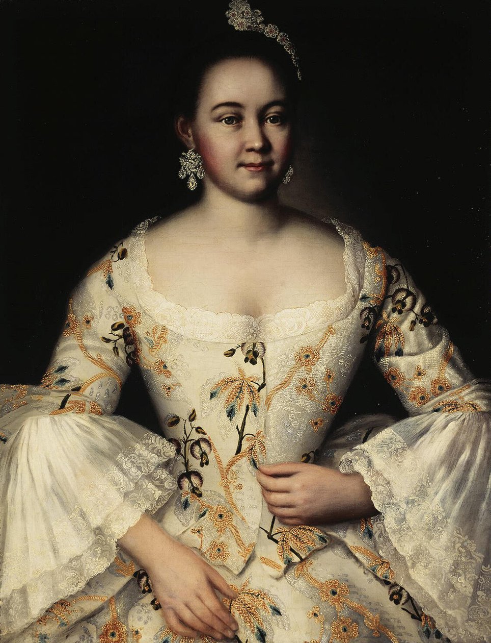 Portret van Stepanida Yakovleva 1738-1781, na 1757 door Ivan Yakovlevich Vishnyakov