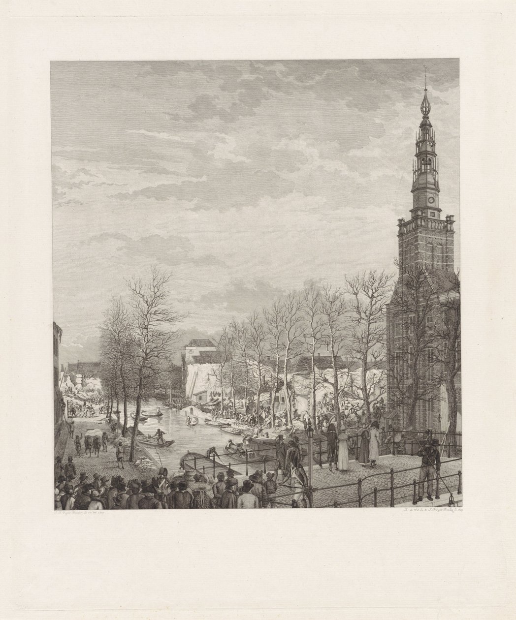 Verwoesting op de Steenschuur na de Leidse buskruitramp, 1807 door Izaak Jansz. de Wit