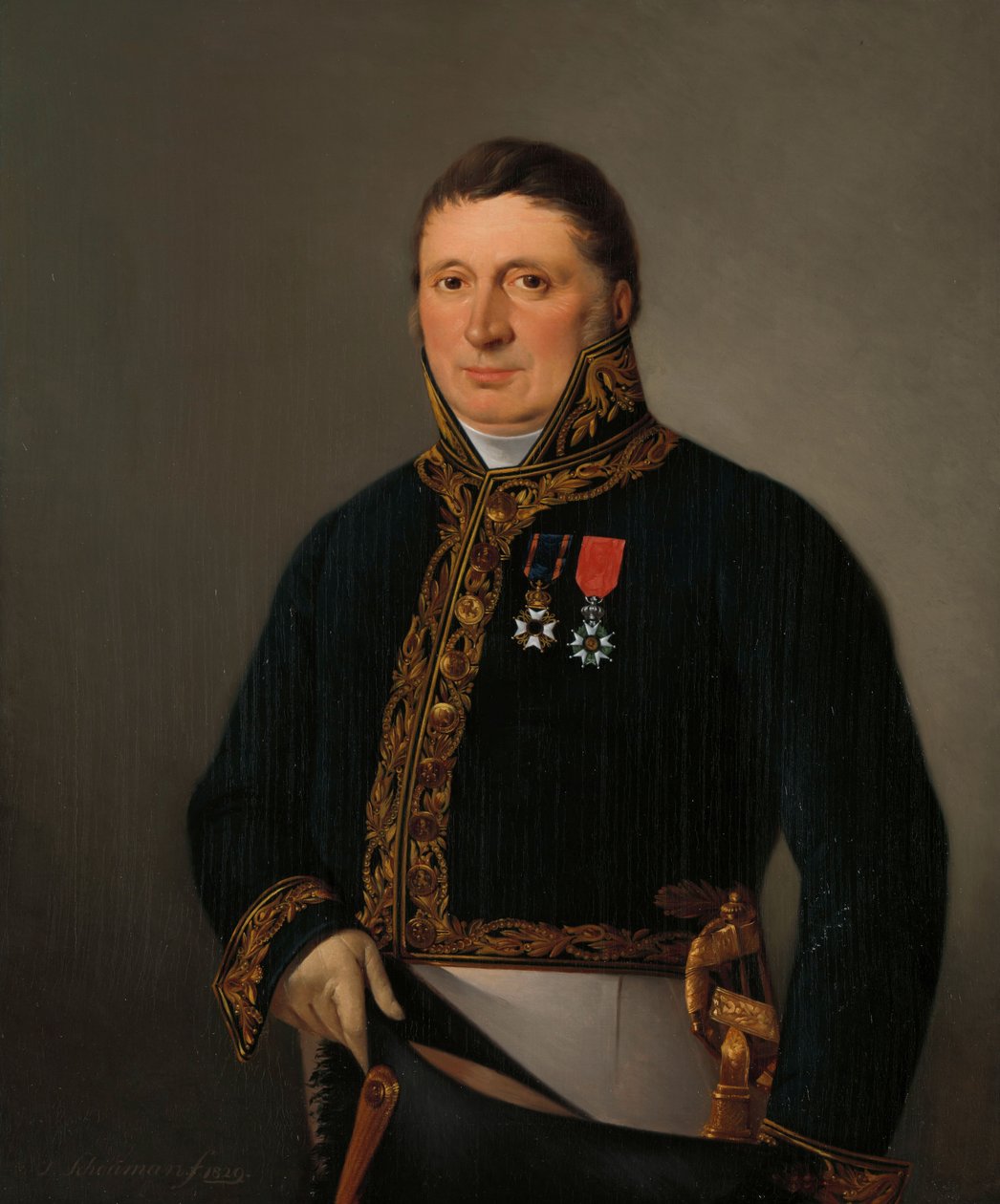 Portrait of A.F. Goudriaan door Izaak Schouman
