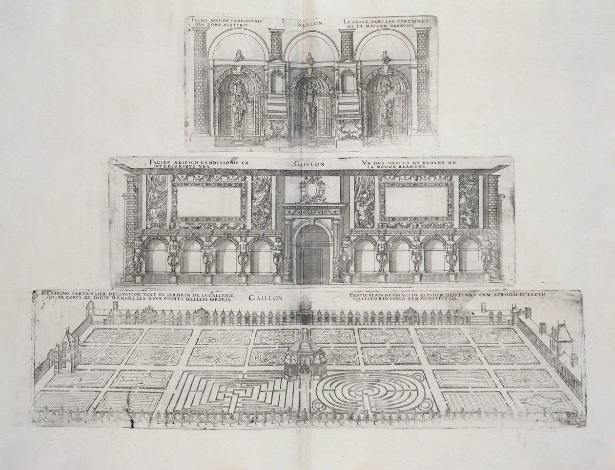 Tuinen en exterieur van het Chateau de Gaillon, uit 