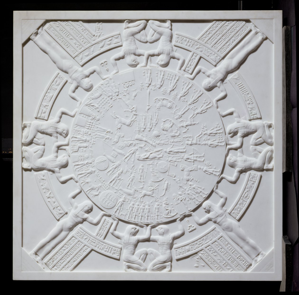 Kopie van de Dendera-dierenriem, van het plafond van de kapel in de Tempel van Hathor, Dendera, Egypte, 1819 door J. J. Castex