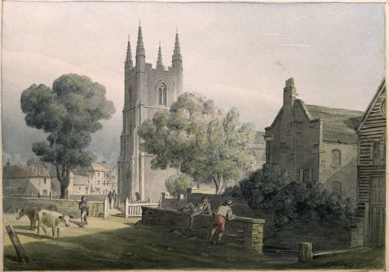 Parochiekerk van Croydon, 1813 door John Preston Neale