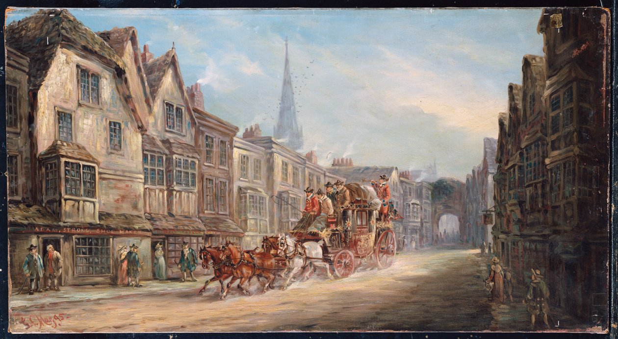De Royal Mail van Londen naar Exeter die door Salisbury gaat, 1895 door J.C. Maggs