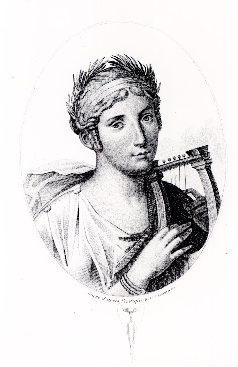Portret van Sappho door J.F. Cazenave