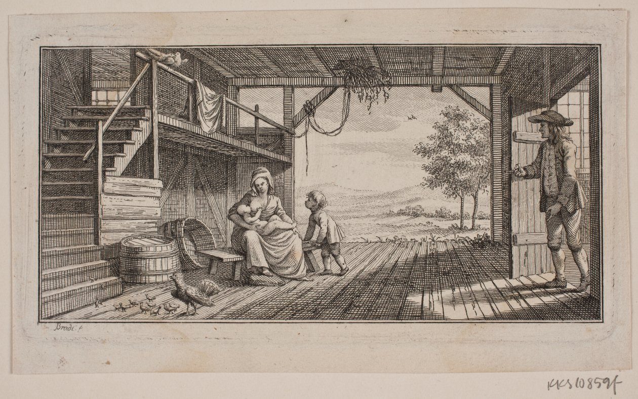 Een achteraan open vestibule in een gebouw door J.F. Clemens