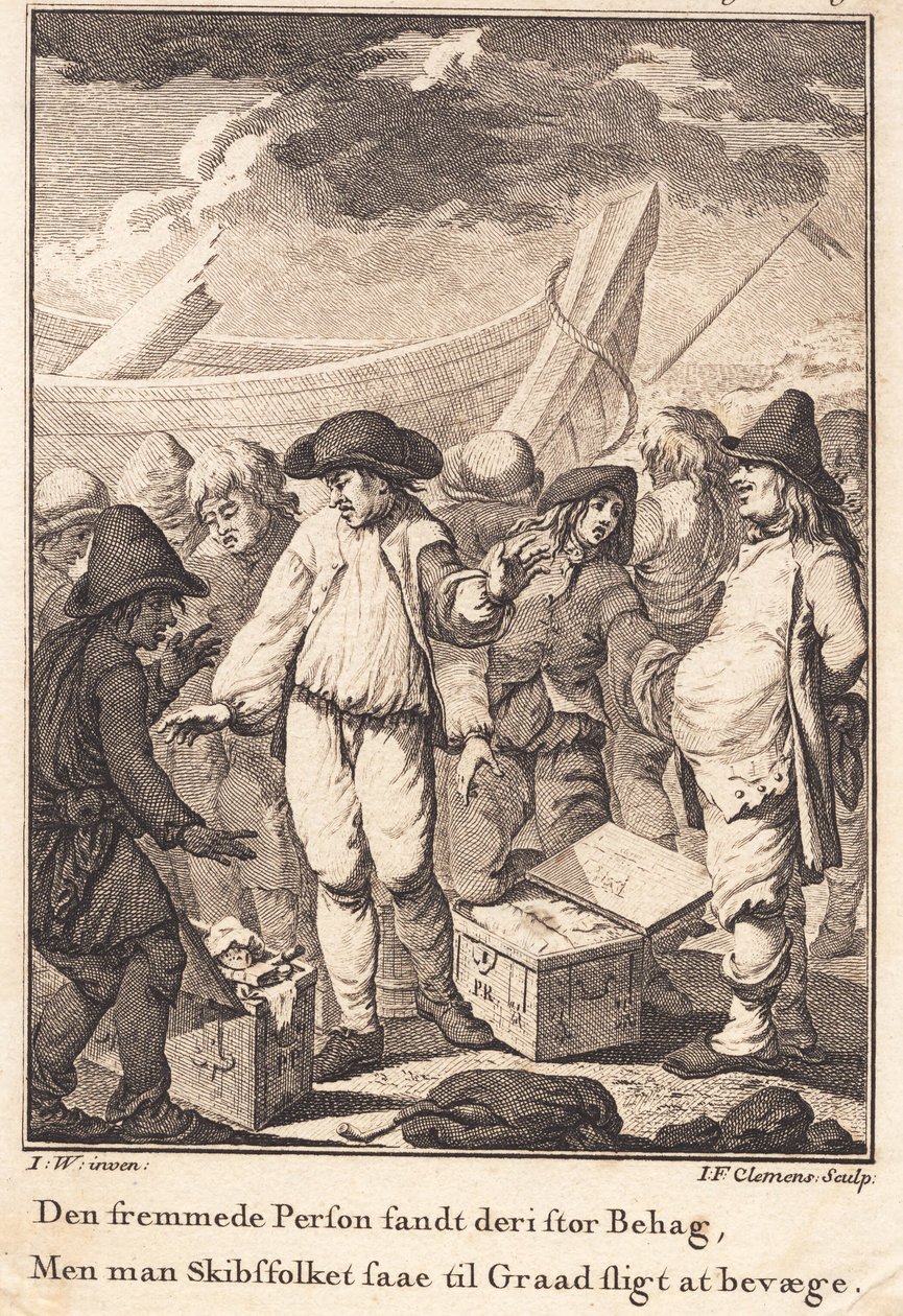 Peder Paars na de stranding op Anholt door J.F. Clemens