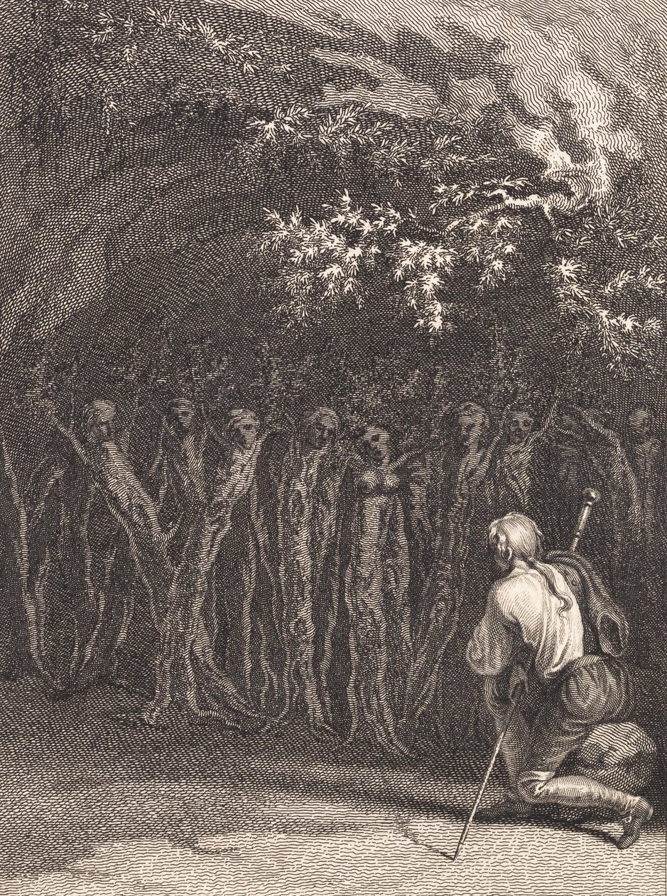De houten mensen bidden op de dag van de onbegrijpelijke god door J.F. Clemens