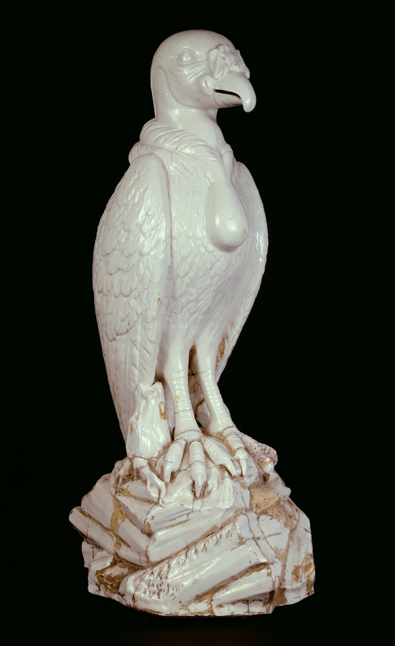 Een van een paar grote witte Meissen-figuren van gieren, c.1731 door J.G. Kirchner