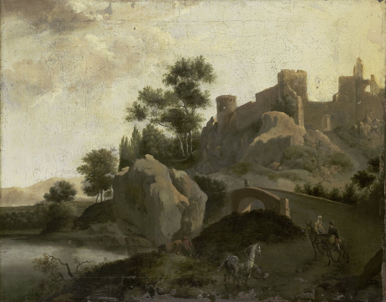 Italiaans landschap door J.G. Schieblius