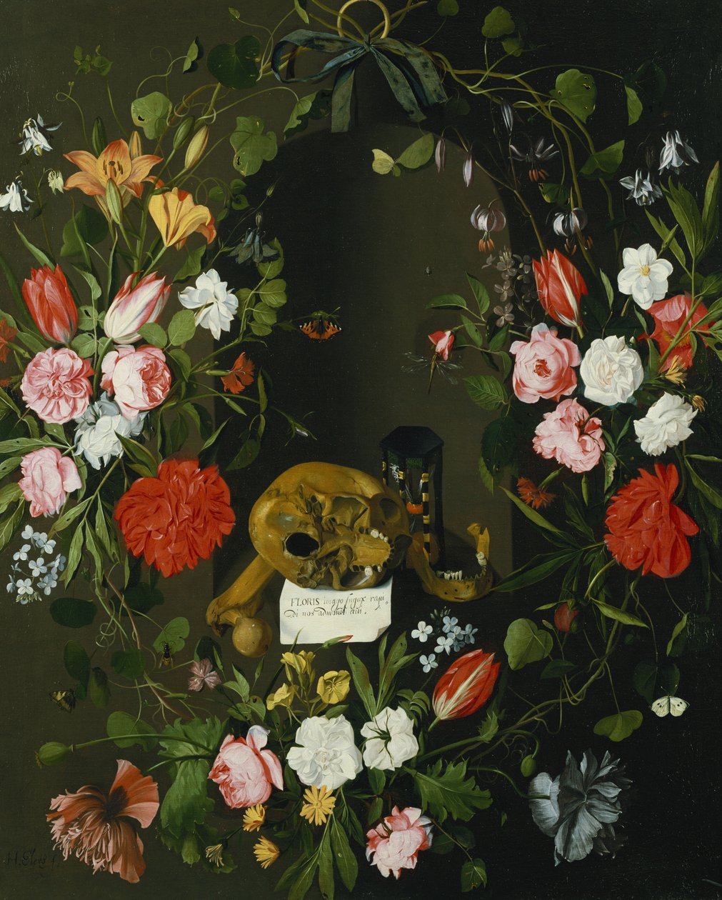 Vanitas Stilleven met Bloemen door J.H. Elers