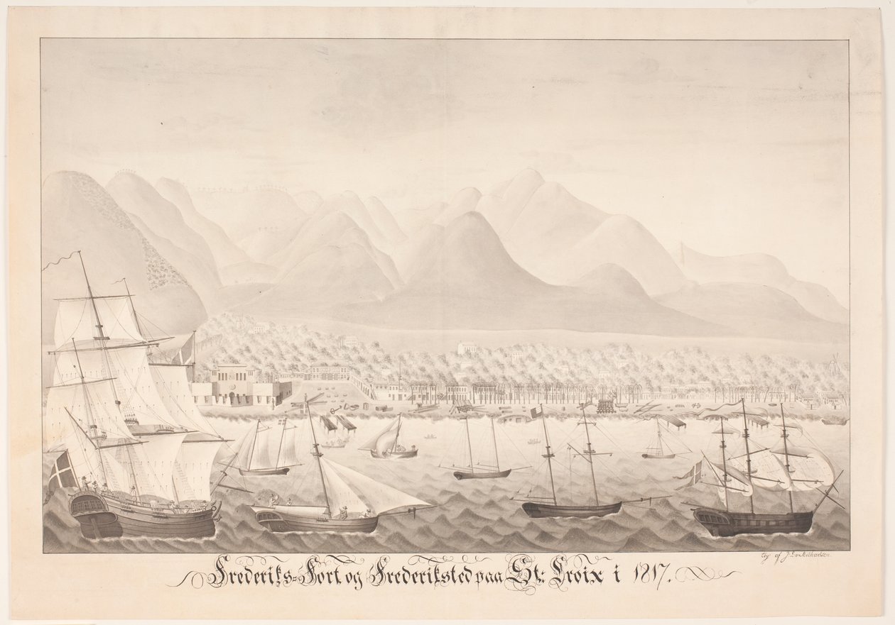 Frederiksfort en Frederiksted op Skt Croix door J.L.V. Michaelsen