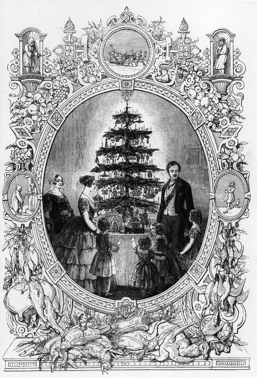 Kerstboom in Windsor Castle door J.L. (after) Williams