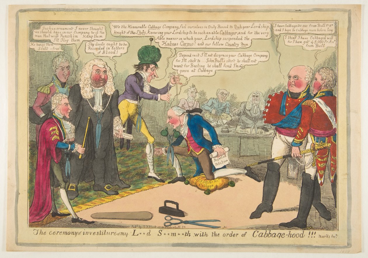 De ceremonie van de investituur van mijn heer S**m**th met de Orde van Koolkap door JL Marks
