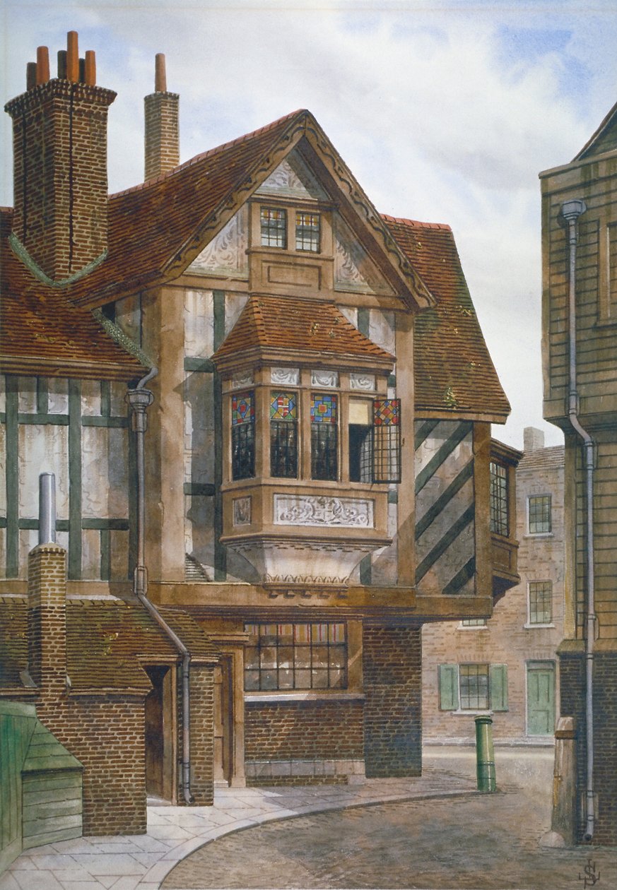 Huizen in Bishopsgate, City of London, 1860 door JL Stewart
