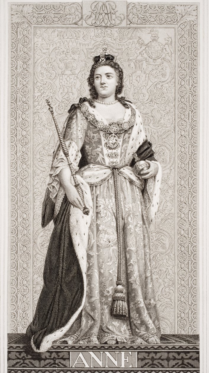 Koningin Anne (1665-1714) uit `Illustraties van Engelse en Schotse Geschiedenis