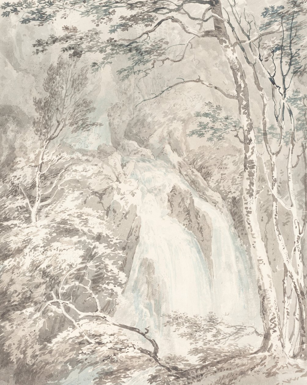 Een Waterval, 1795-1796 door Joseph Mallord William Turner