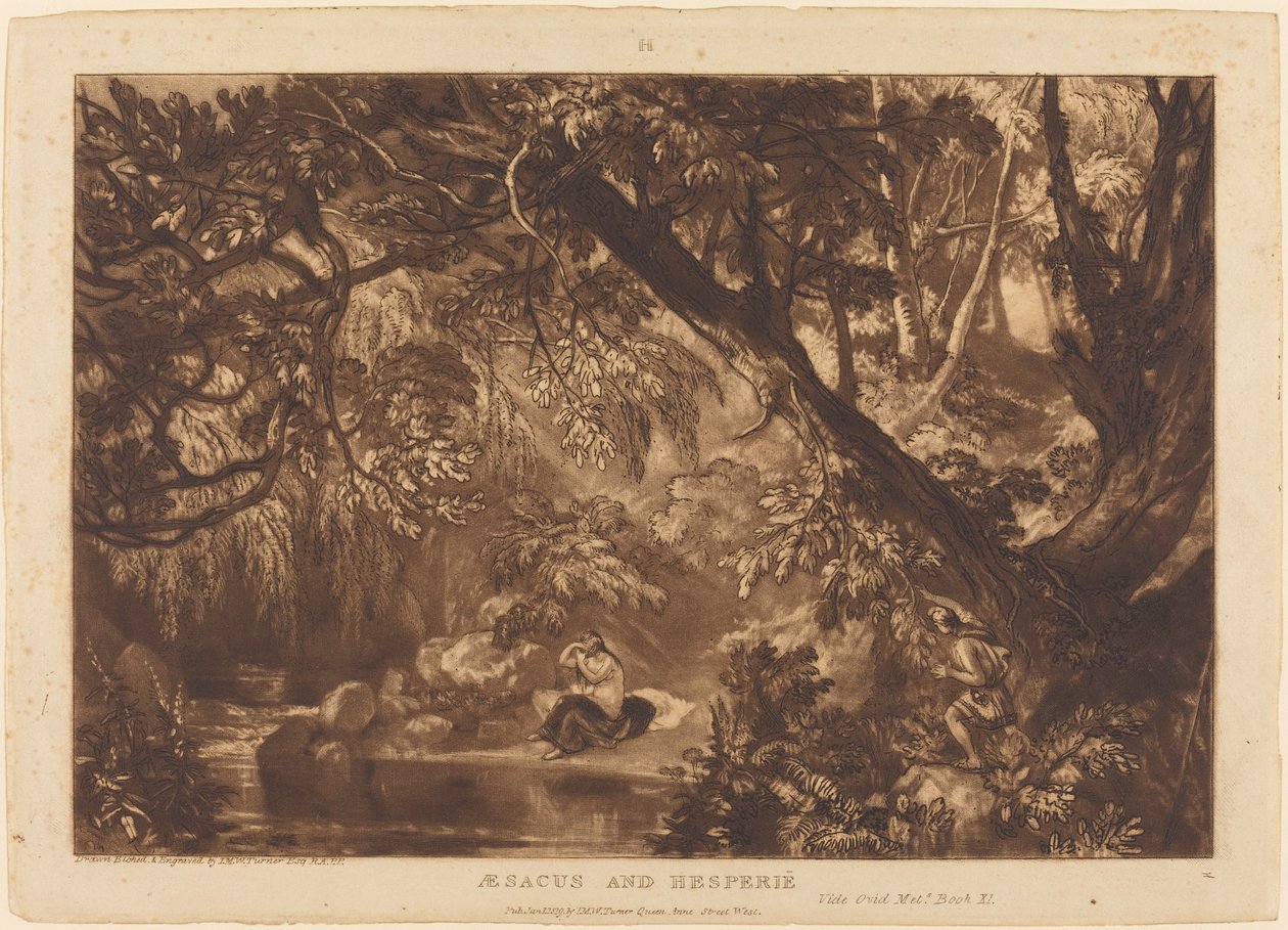 Aesacus en Hesperie, gepubliceerd 1819 door Joseph Mallord William Turner