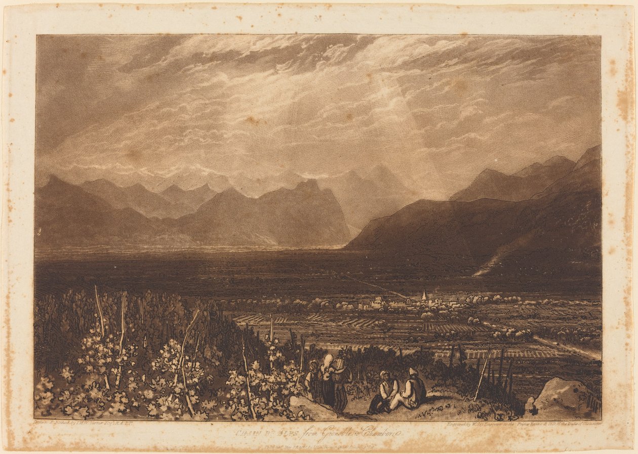 Keten van Alpen van Grenoble tot Chamberi door Joseph Mallord William Turner