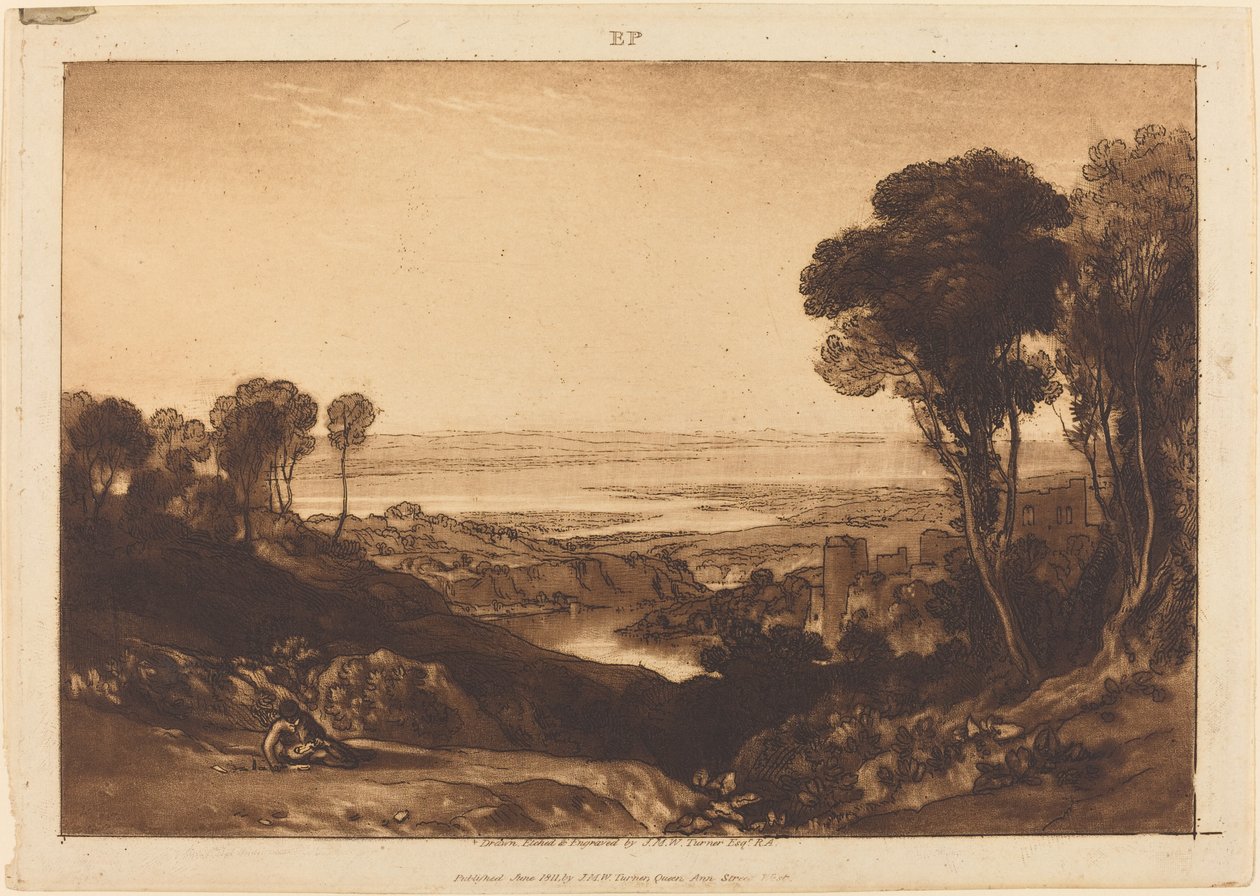 Kruising van Severn en Wye, gepubliceerd 1811 door Joseph Mallord William Turner