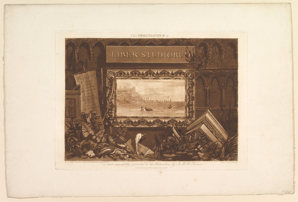 Het Frontispice van Liber Studiorum door Joseph Mallord William Turner