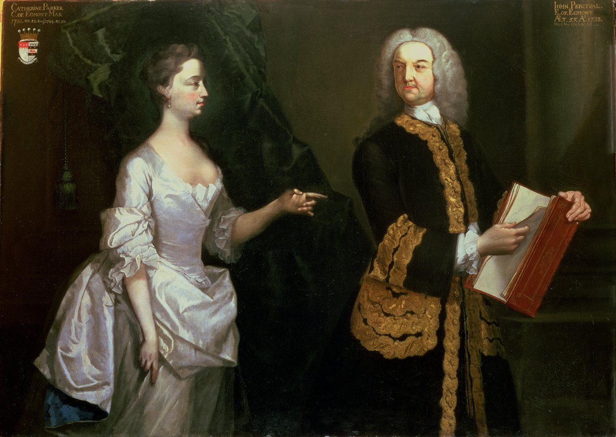Een Groepsportret van John Perceval, 1e Graaf van Egmont door J. Alberry