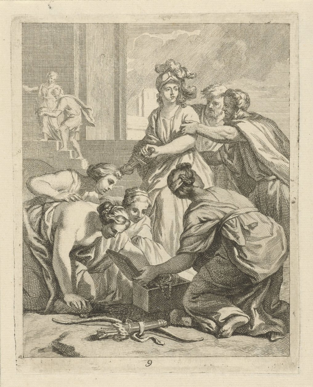Achilles en de dochters van Lycomedes door J. Alexander Janssens
