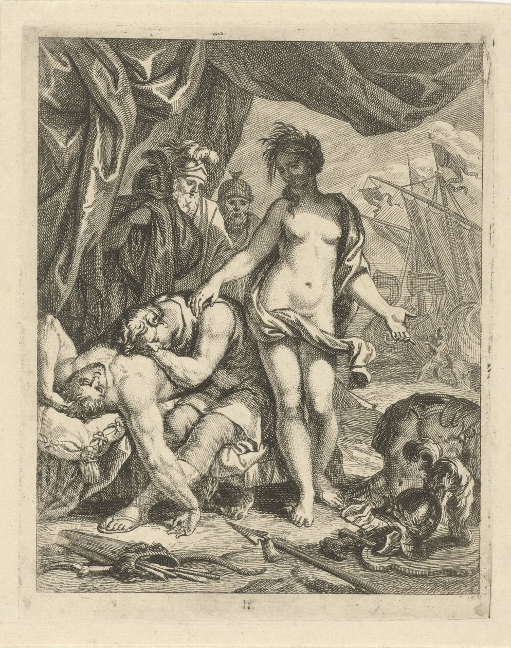 Achilles treurt om de dood van Patroclus (Scènes uit het leven van Achilles / Vitam et mortem achilli) door J. Alexander Janssens