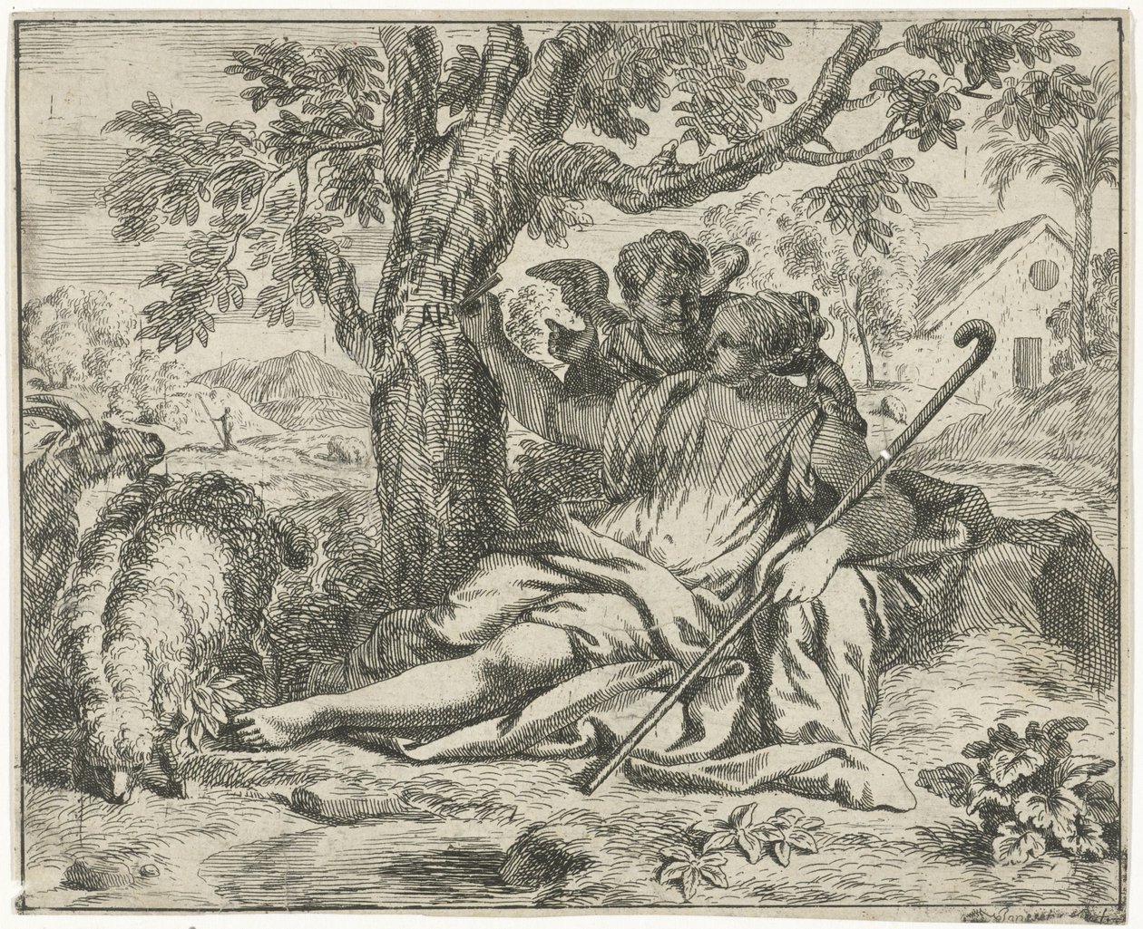 Engel verschijnt aan Hagar door J. Alexander Janssens