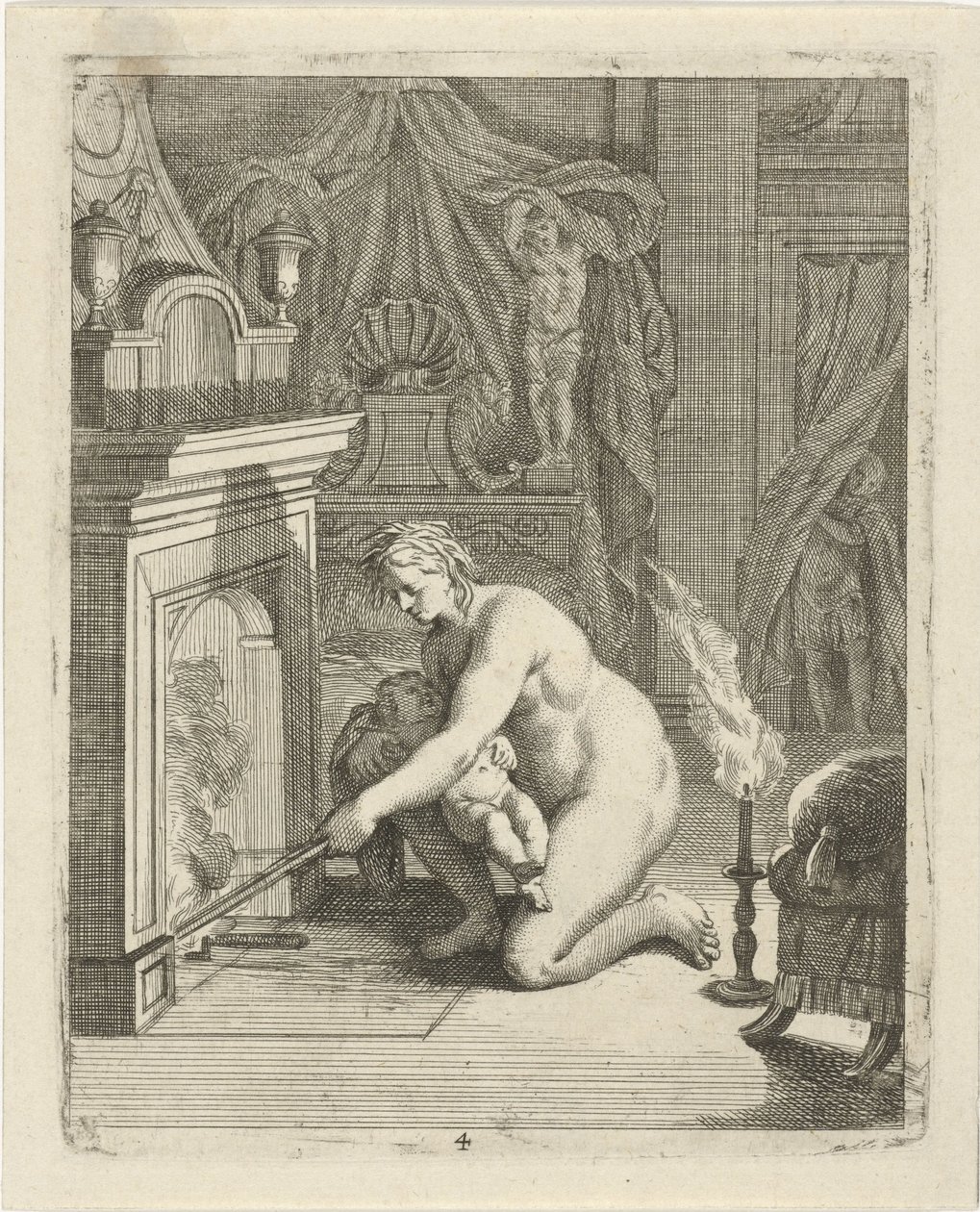 Thetis stopt Achilles in het vuur Scènes uit het leven van Achilles (serie) Vitam et mortem achilli (serie) door J. Alexander Janssens