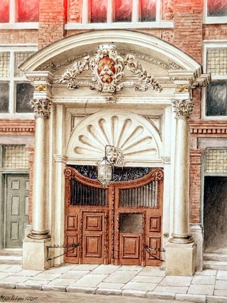 Poort naar Brewers Hall in Addle Street, City of London door J. Appleton