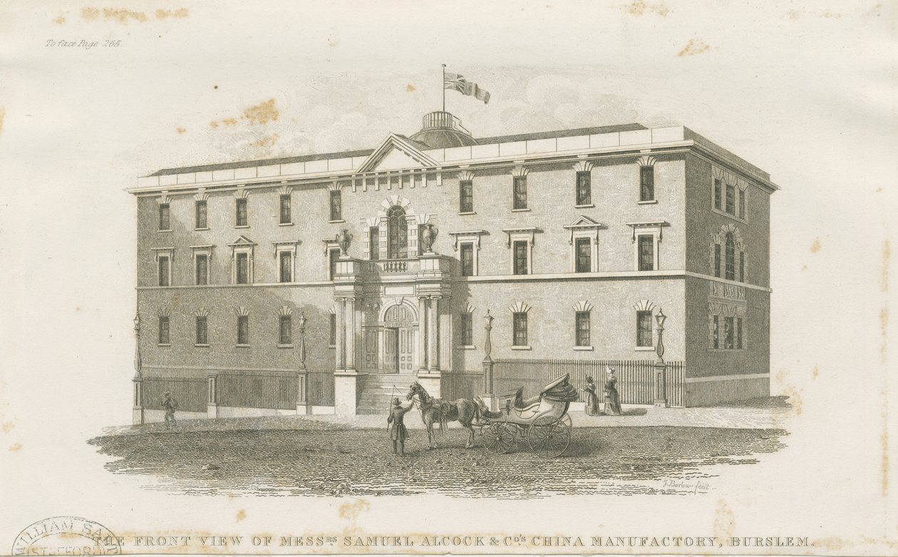 Burslem - fabriek van Messrs. Samuel Alcock & Co. door J Barlow