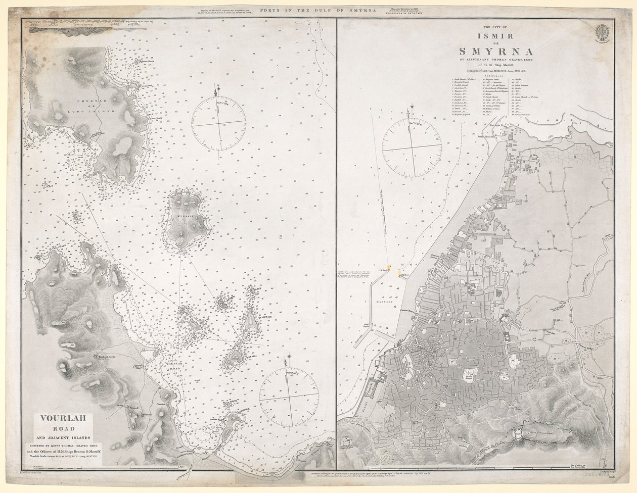 Kaart van de havens in de Golf van Smyrna door J. & C. Walker